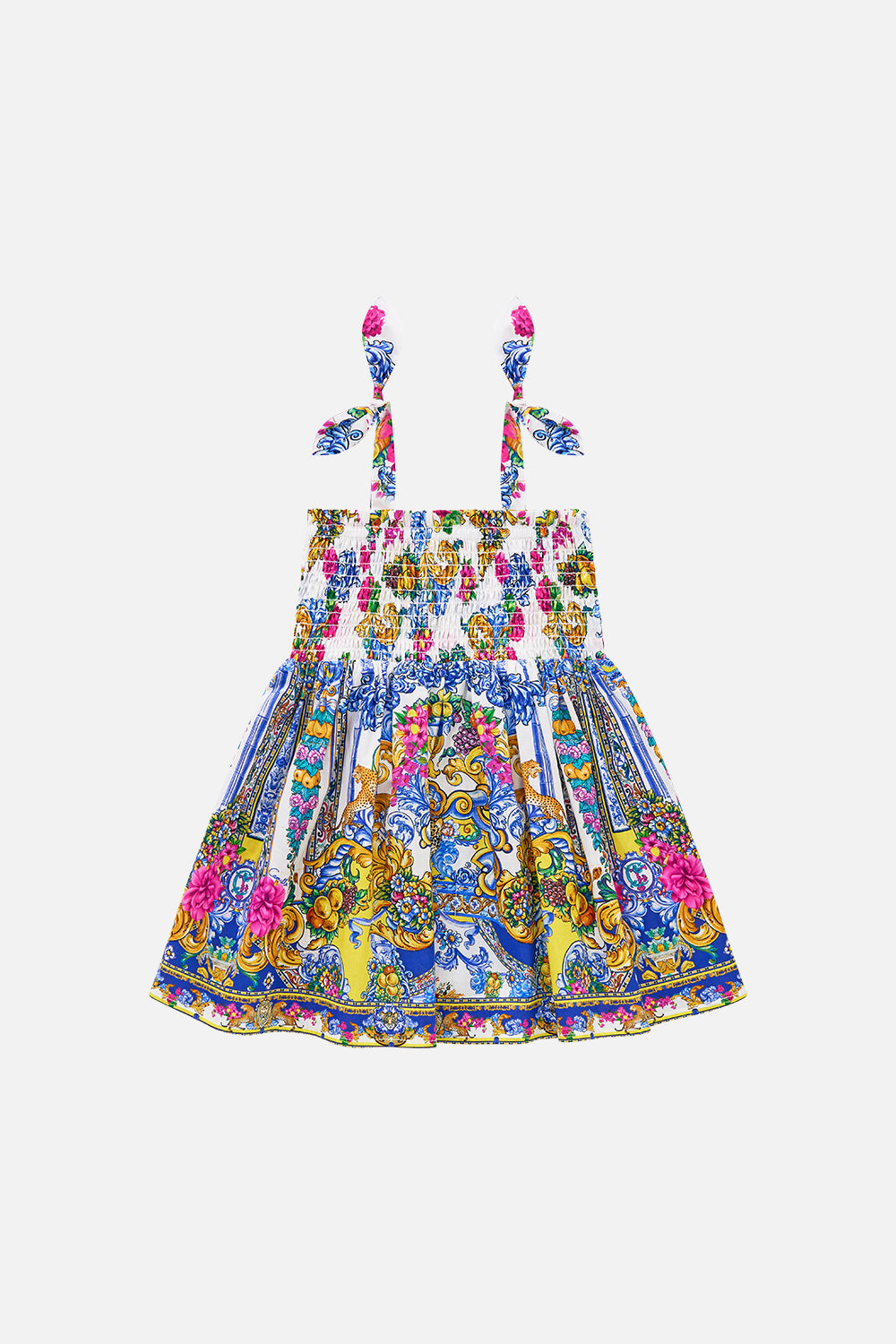 BABIES WIDE STRAP TIE SHOULDER SHIRRED DRESS ESPAÑA NIRVANA