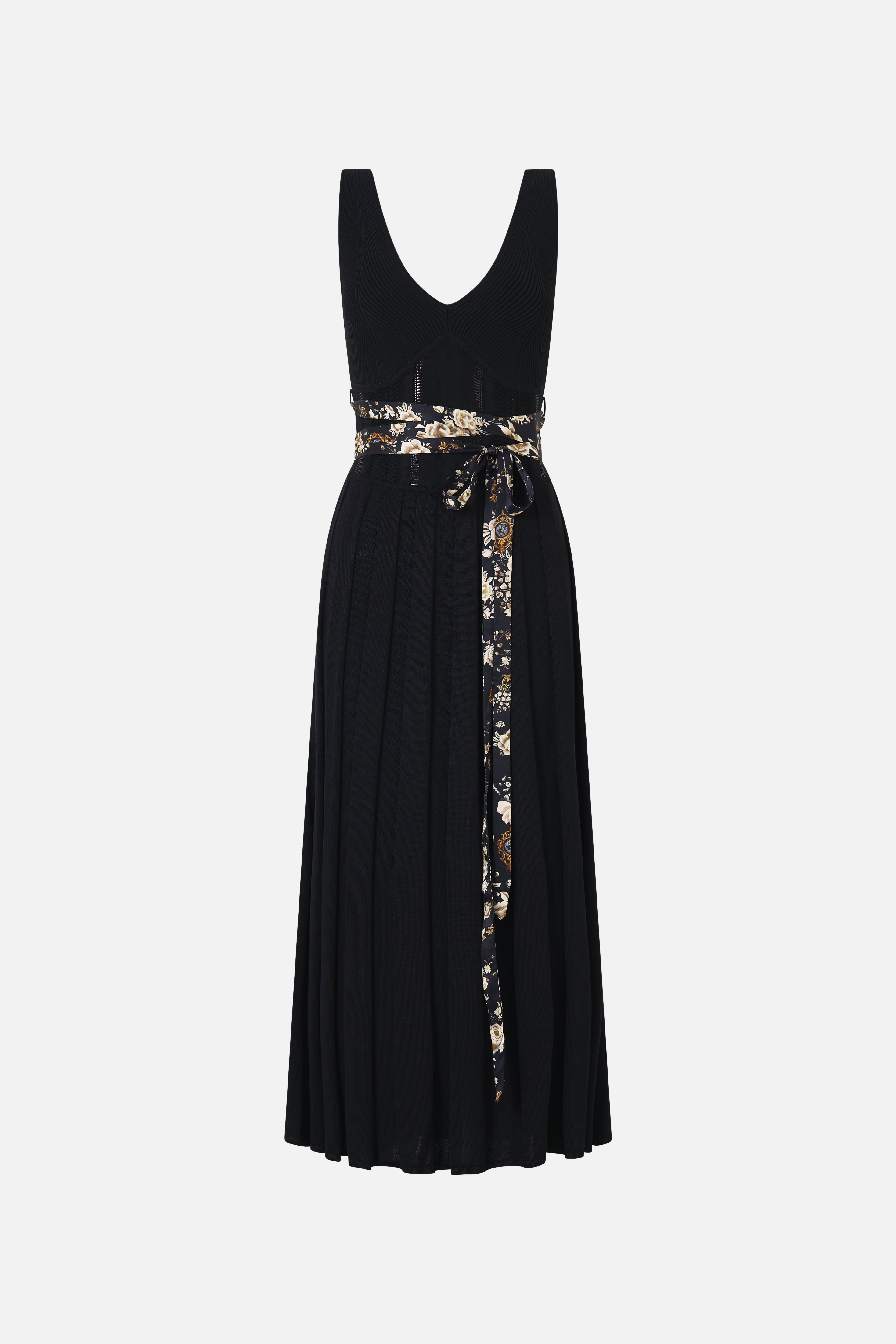 CORSET DETAIL FLARE KNIT DRESS FLAMENCO FOLKLORE