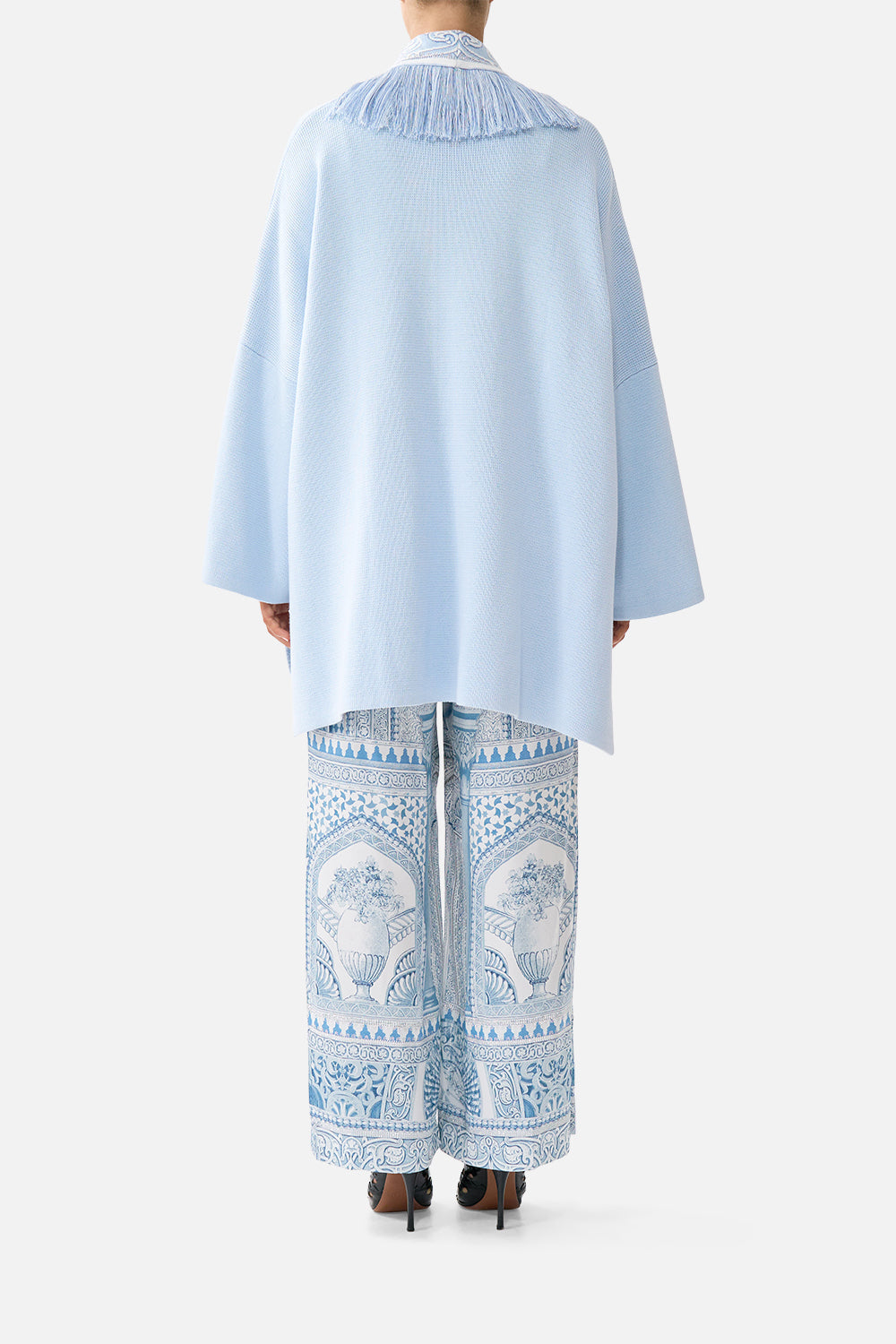 The CAMILLA RELAXED KNIT LAYER THE HUM OF THE ALHAMBRA in our  print.