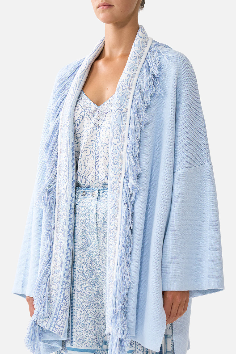 The CAMILLA RELAXED KNIT LAYER THE HUM OF THE ALHAMBRA in our  print.