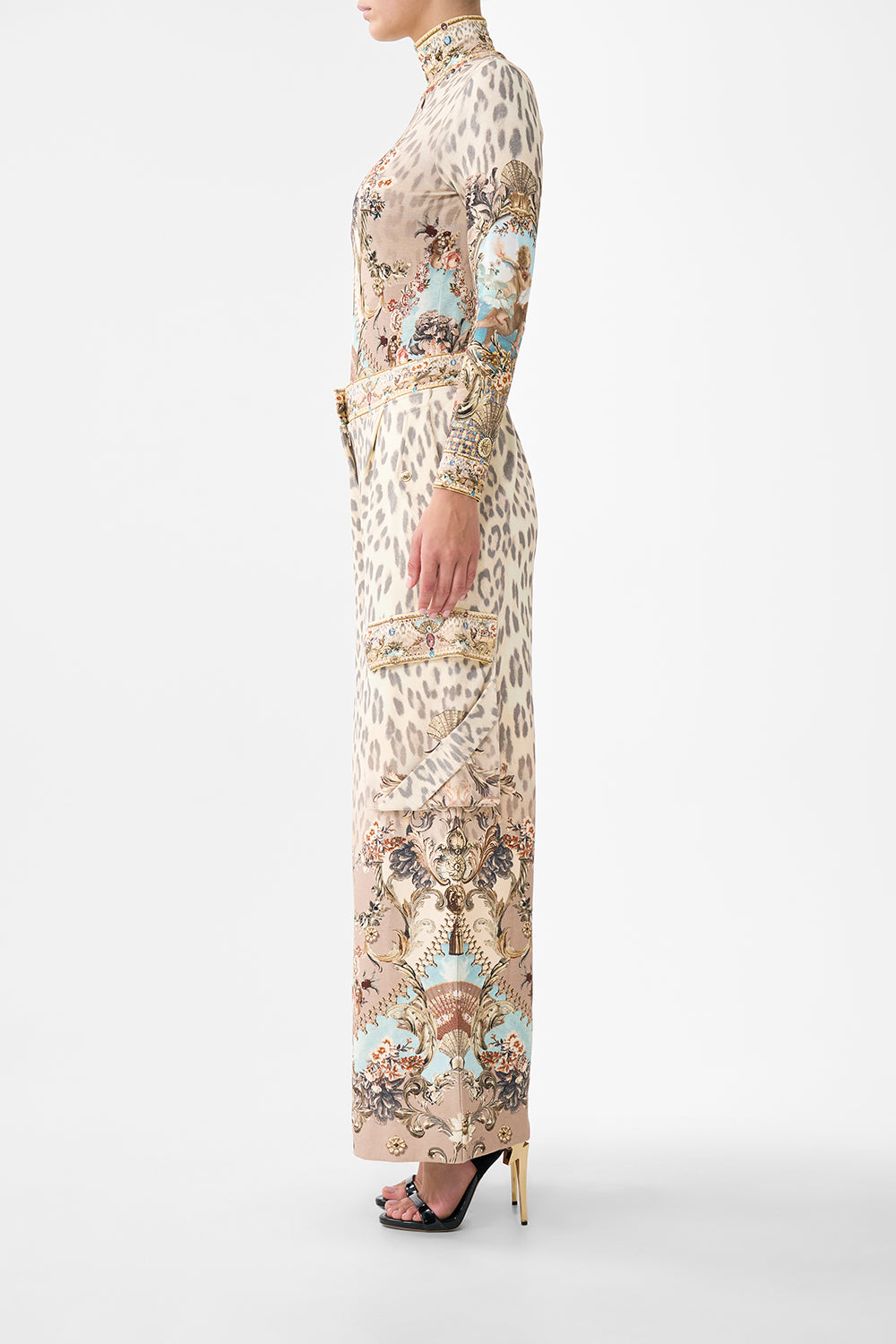 The CAMILLA UTILITY TRACK PANT ARANJUEZ ANIMALIA in our  print.