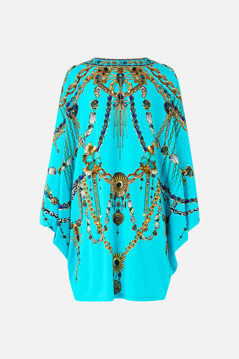The CAMILLA bat sleeve dress from our print totems and treasures, back product view