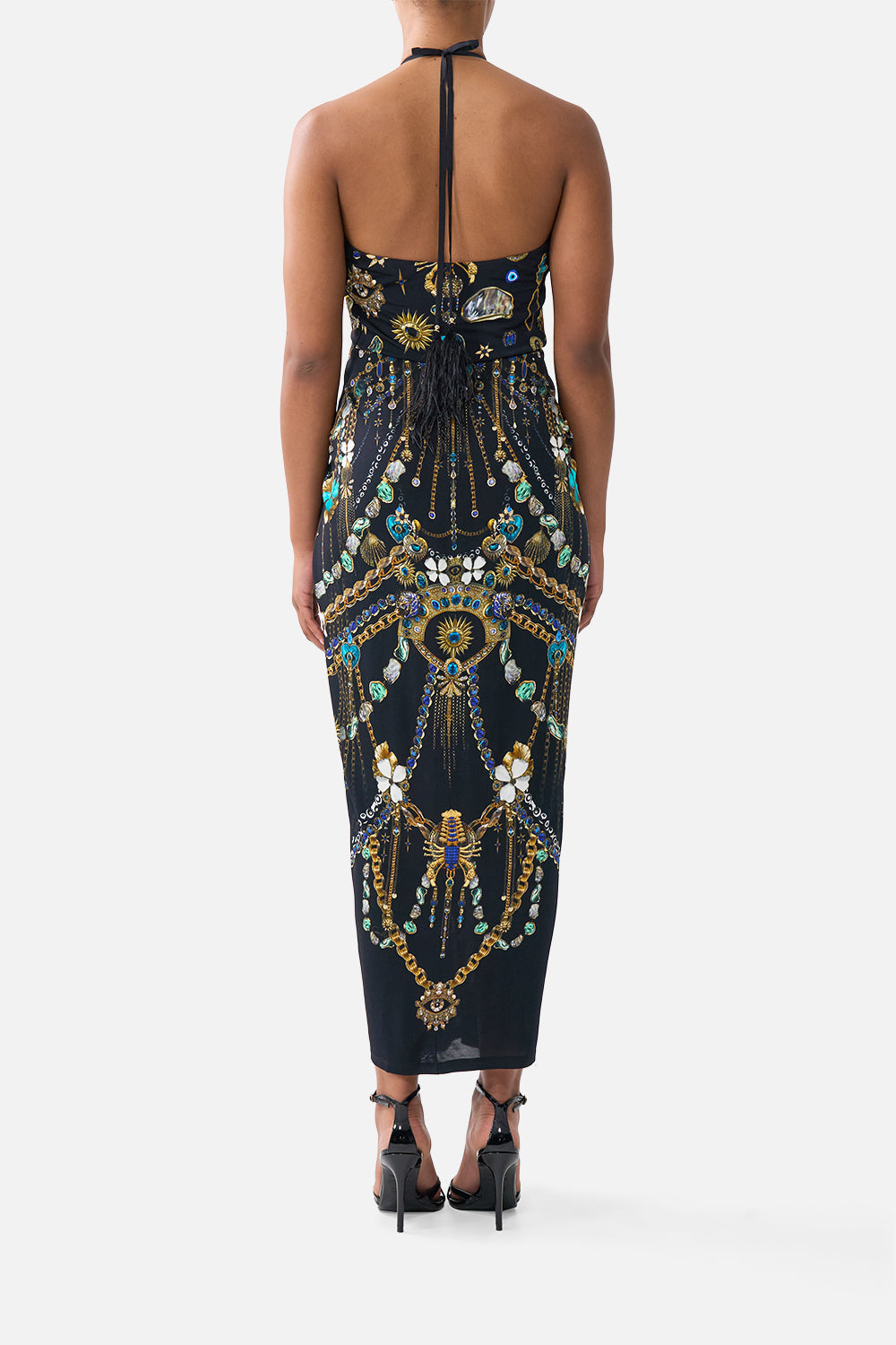 V NECK GATHERED JERSEY DRESS AMULETS AND ALCHEMY