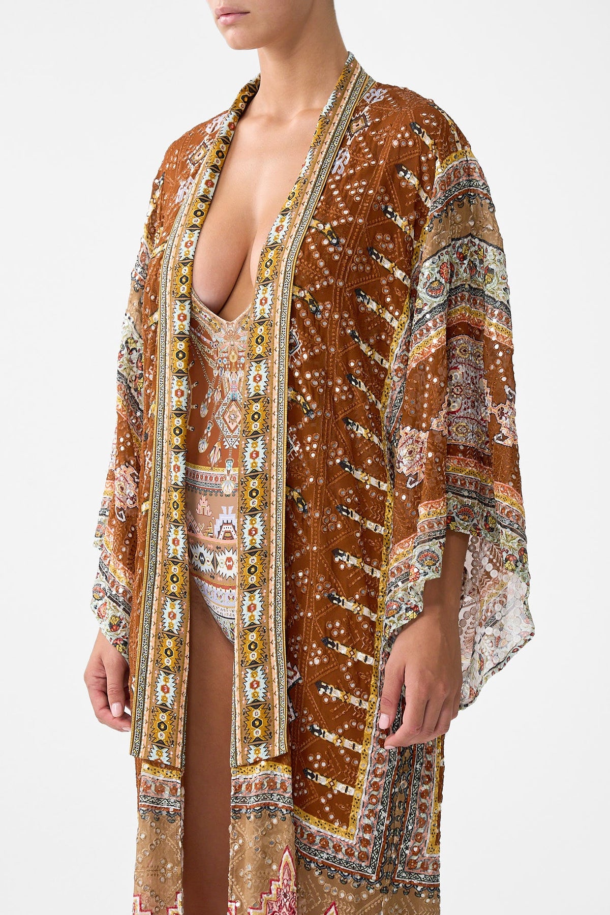 KIMONO LAYER WITH COLLAR FABRIC OF TIME