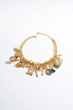 SULTANS, SCRIBES & SHAMANS CHARM NECKLACE GOLD