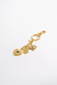 BOHEMIAN BABYLON KEYRING WITH CHARMS GOLD