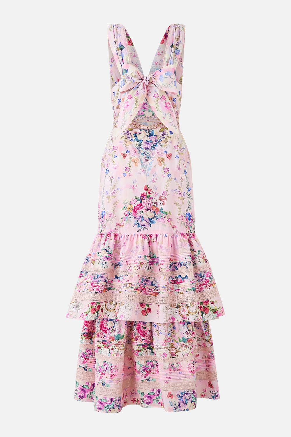 TWO TIERED GATHERED RUFFLE DRESS PALATIAL PASTELS