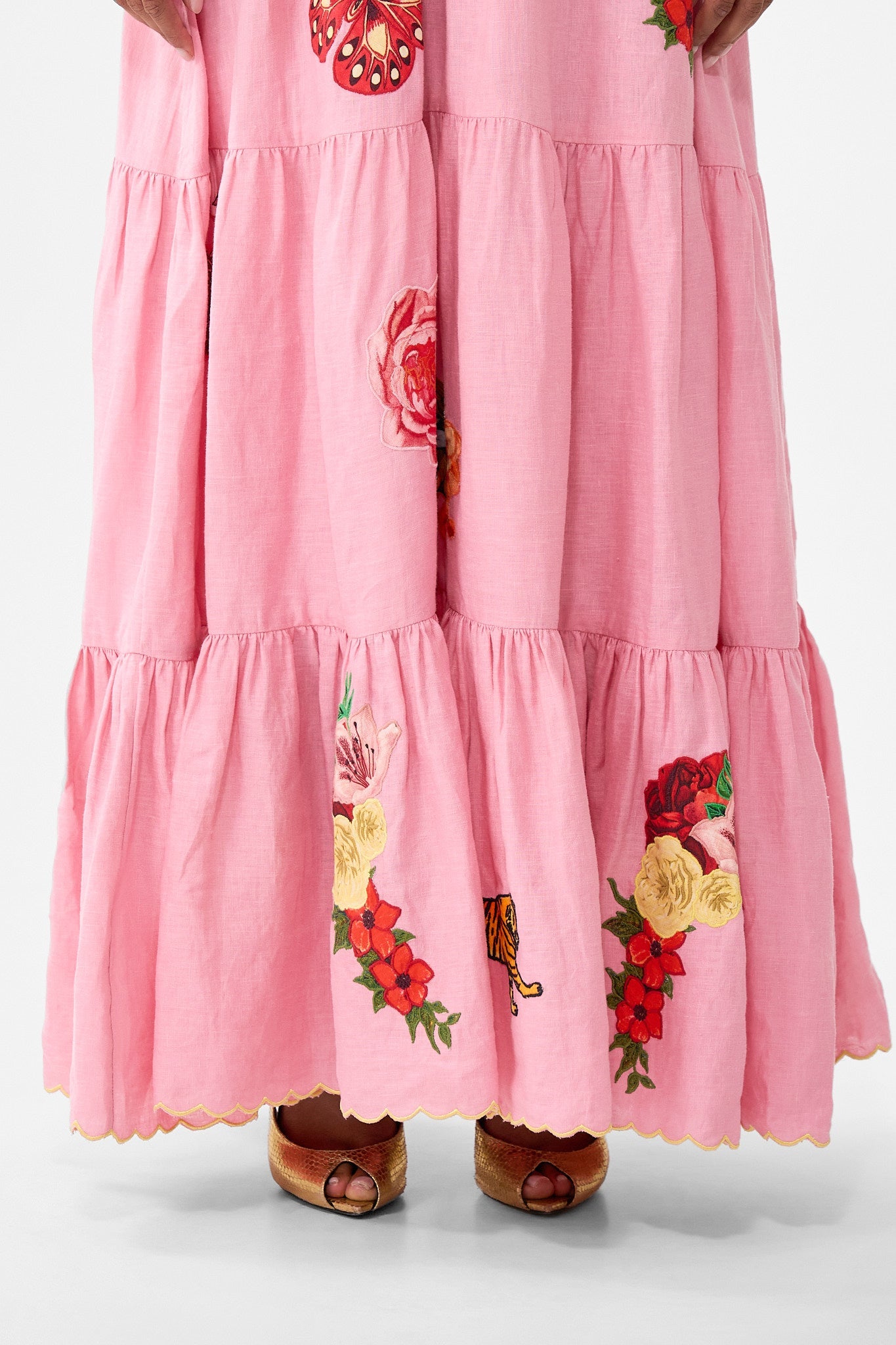LONG HIGH WAISTED TIERED SKIRT COLLAGE KINGDOM