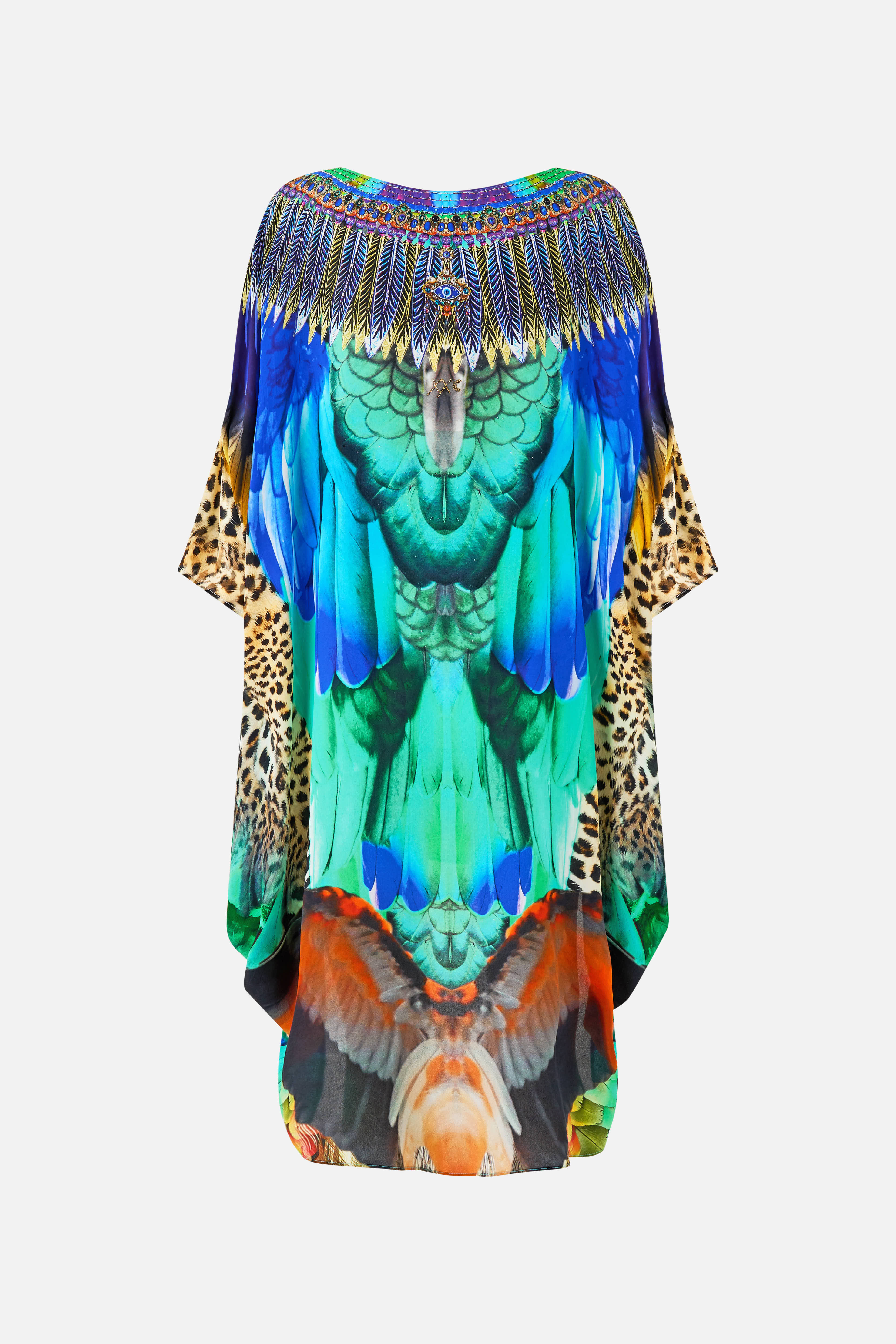SCOOP BACK HEM DRESS JUNGLE FLIGHT