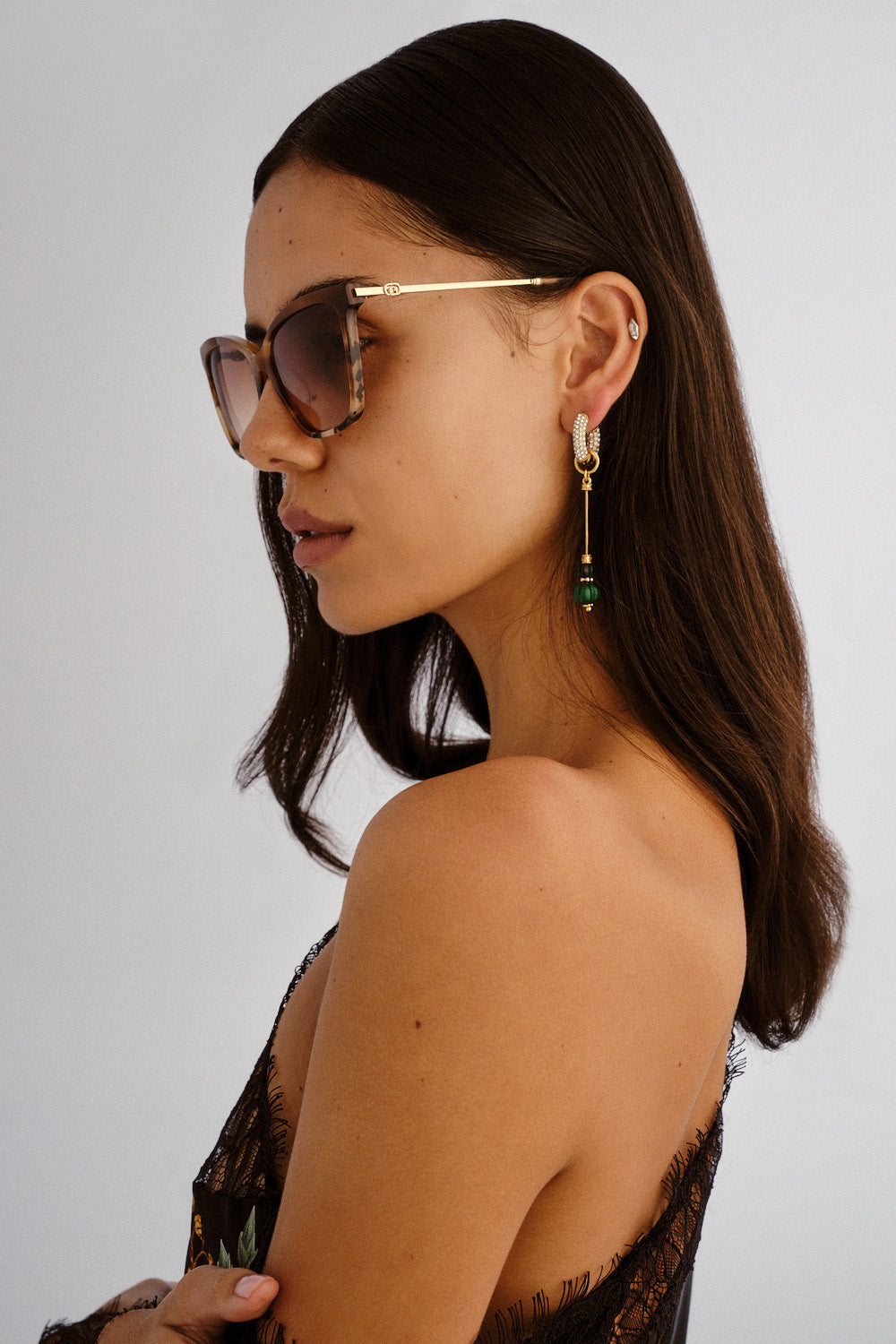 The CAMILLA deep sea dive sunglasses in Horn / Natural Tort