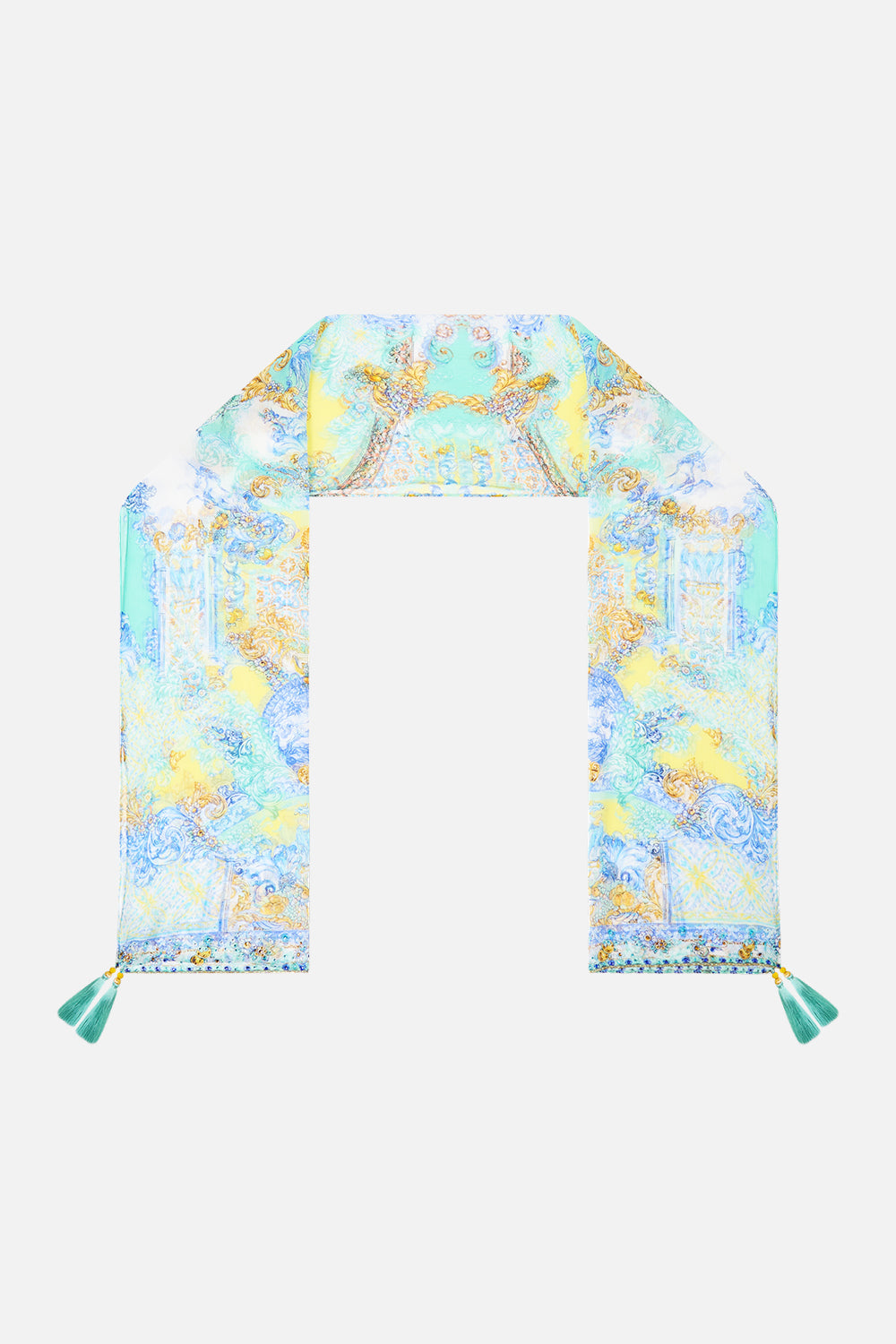 LONG SILK CRINKLE CHIFFON SCARF DIAL UP THE TILES