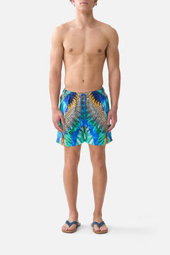 MID LENGTH BOARDSHORT WITH ELASTIC WAIST JUNGLE FLIGHT