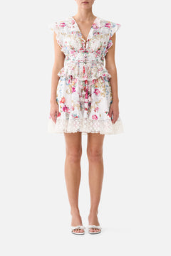 WAISTED SHORT DRESS WITH RUFFLE DETAILS TORERO LIBERTINE