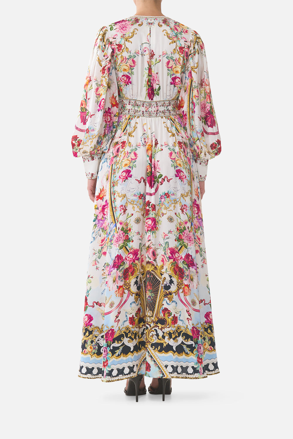 SHAPED WAISTBAND DRESS WITH GATHERED SLEEVES TORERO LIBERTINE