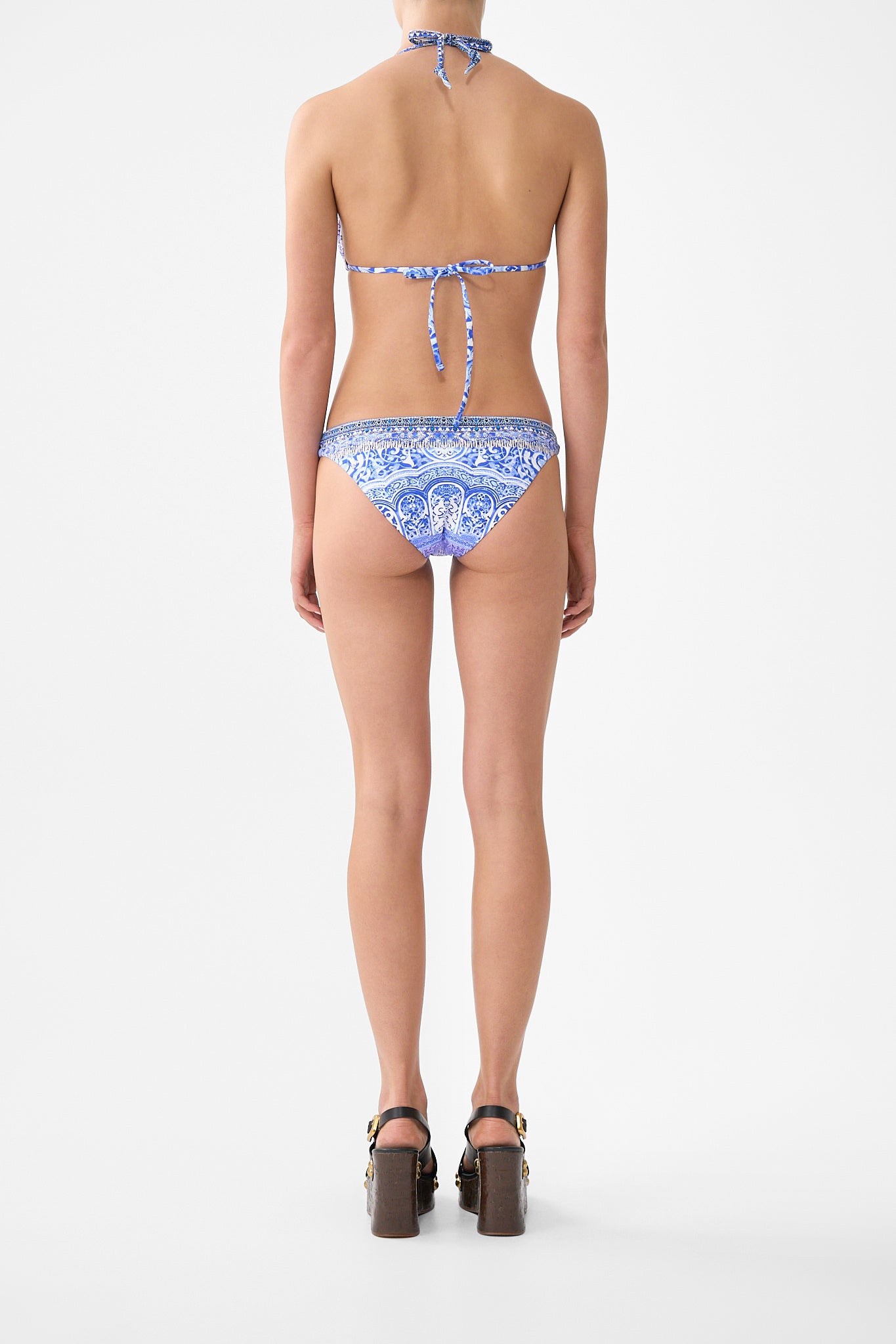 The CAMILLA BALL TRIM TRIANGLE BIKINI SET WITH THICK NECK TIE THE BOSPHOROUS in our  print.