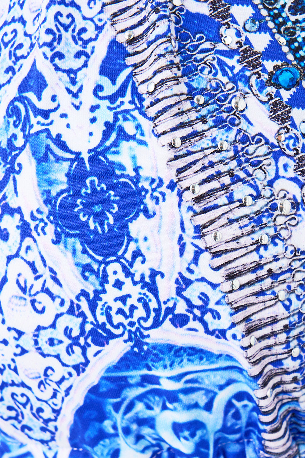 The CAMILLA BALL TRIM TRIANGLE BIKINI SET WITH THICK NECK TIE THE BOSPHOROUS in our  print.