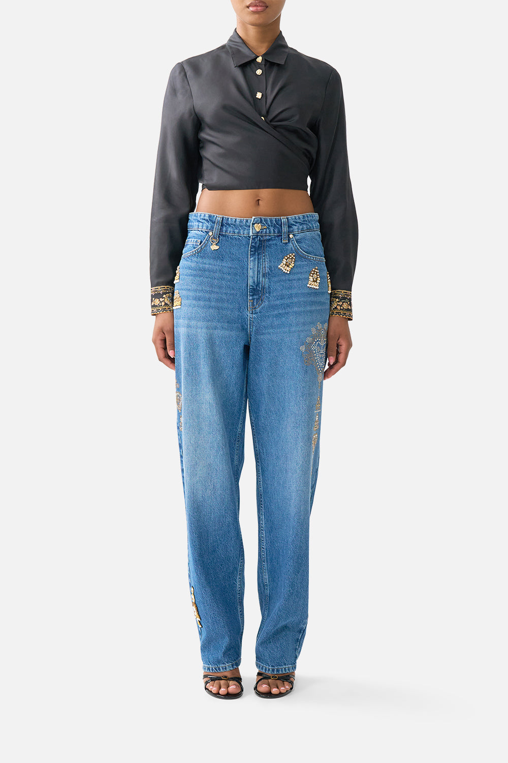 CROPPED WRAP SHIRT WITH TIE TAURUS RISING