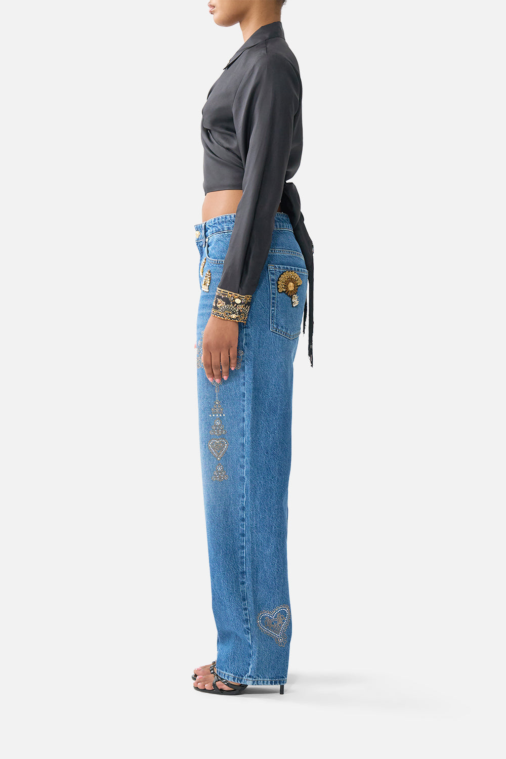 CROPPED WRAP SHIRT WITH TIE TAURUS RISING