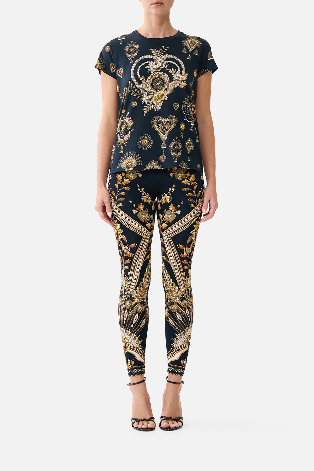 The CAMILLA SLIM FIT ROUND NECK T-SHIRT TAURUS RISING in our TAURUS RISING print.