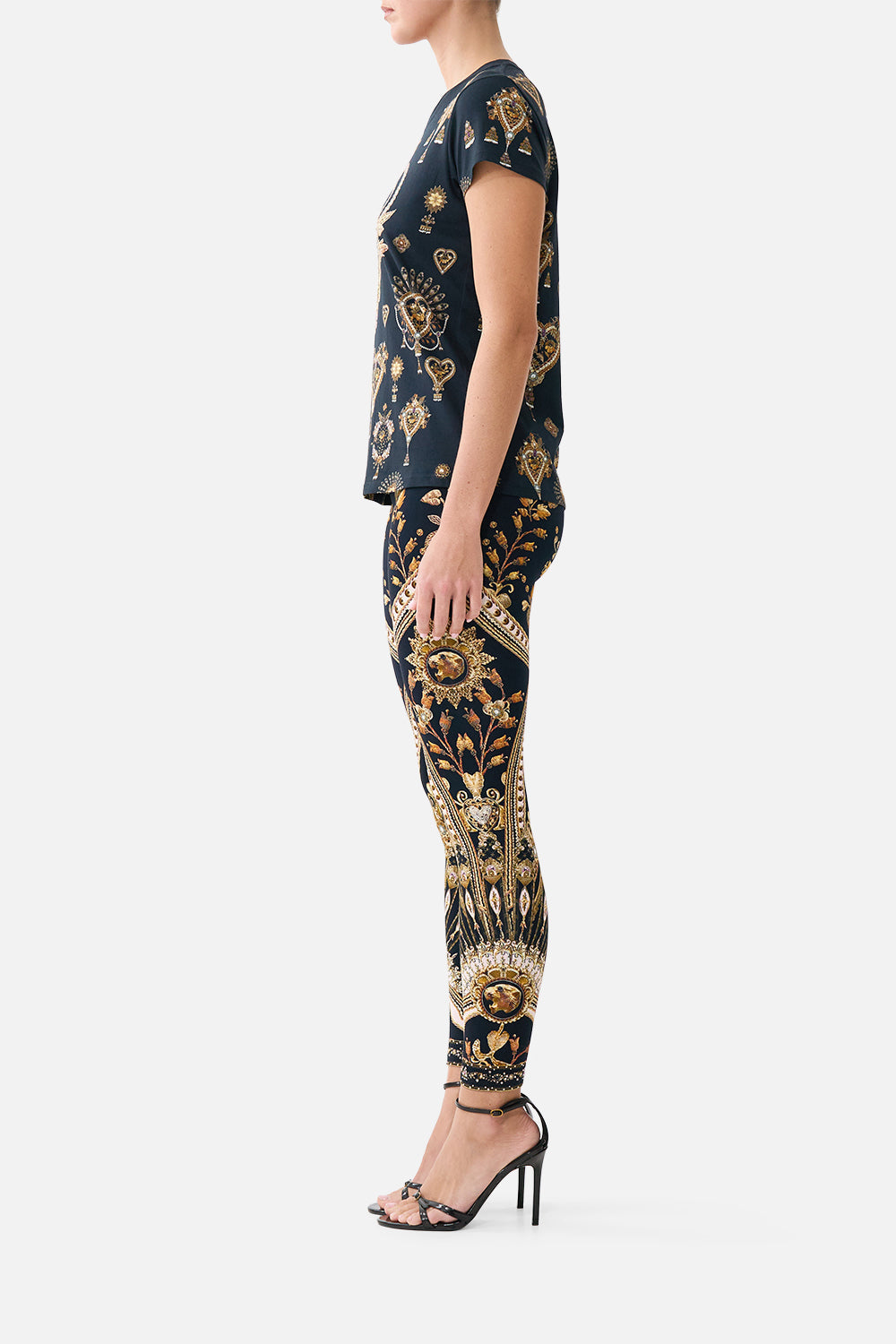 The CAMILLA SLIM FIT ROUND NECK T-SHIRT TAURUS RISING in our  print.