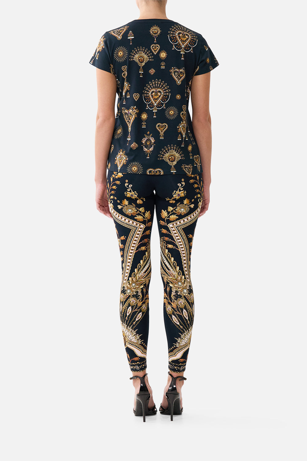 The CAMILLA SLIM FIT ROUND NECK T-SHIRT TAURUS RISING in our  print.