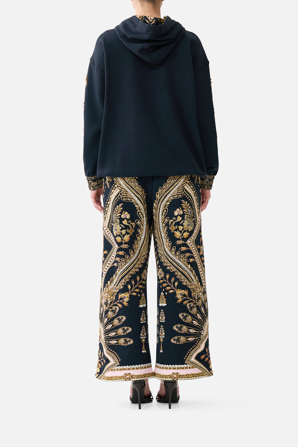 The CAMILLA STRAIGHT LEG TRACK PANT TAURUS RISING in our  print.