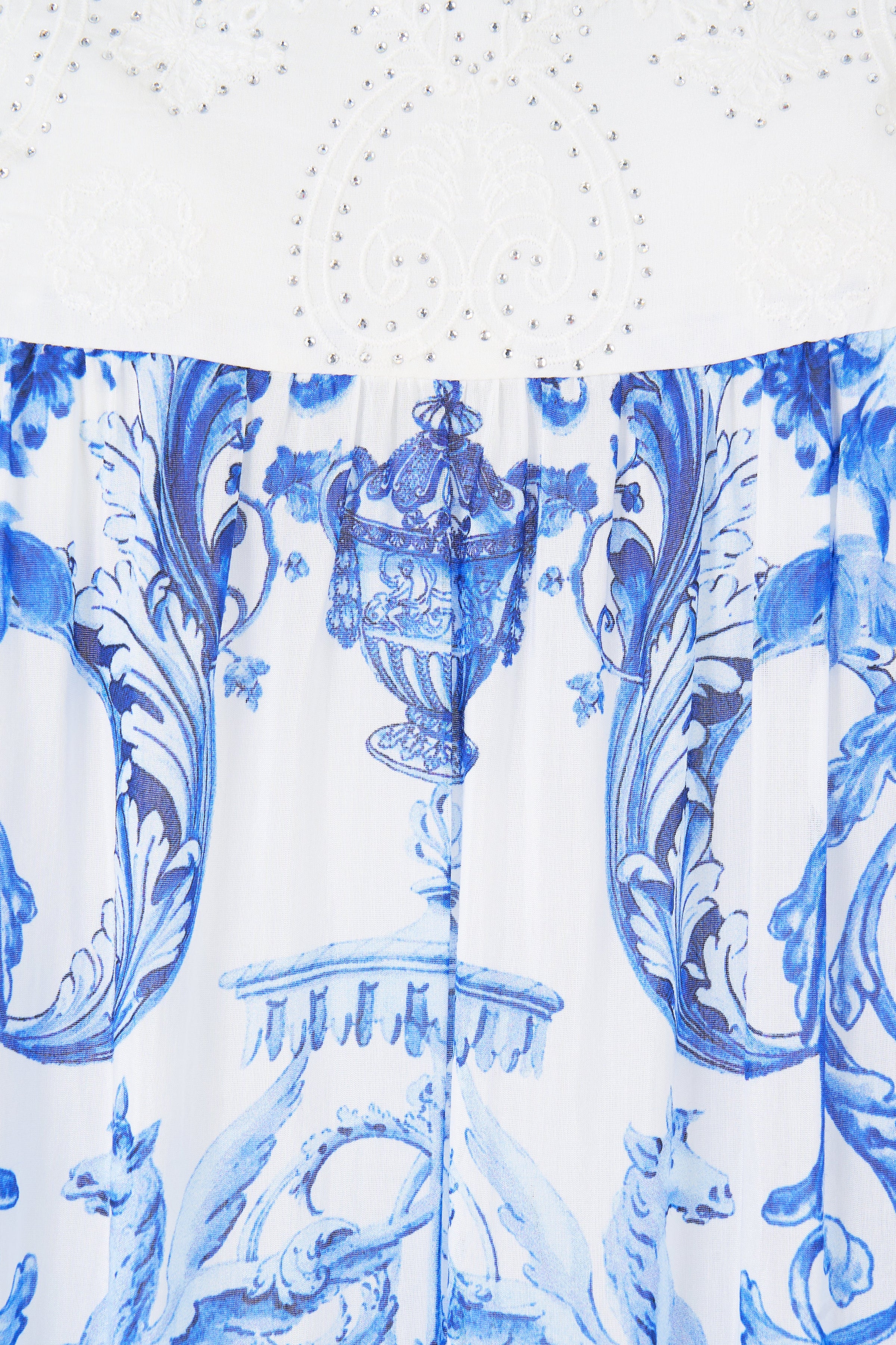 LONG TIERED DRESS WITH BOW TIES CERAMIC PANORAMIC