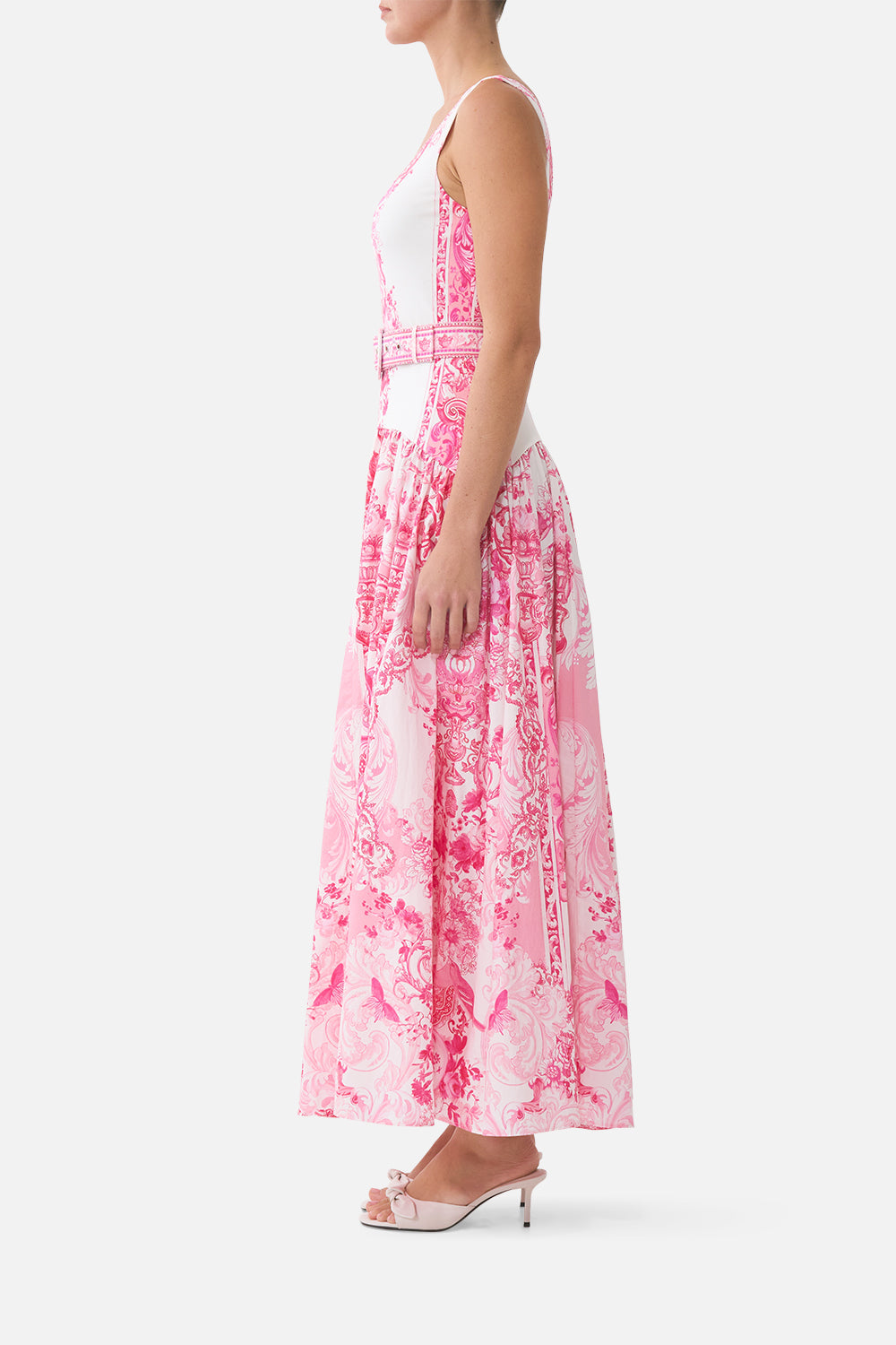 JERSEY TANK DRESS WITH CONTRAST SKIRT LIVIN LA VIDA ROSA