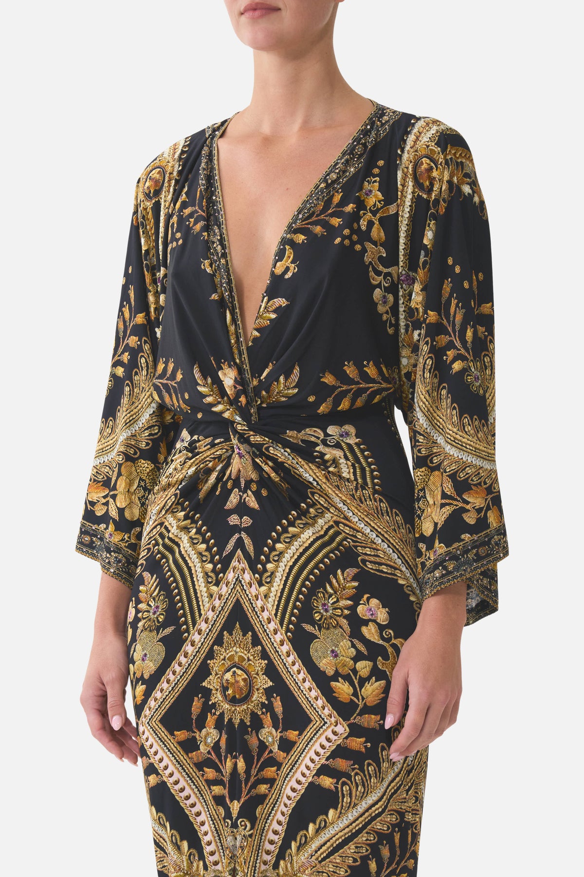 LONG SPLIT FRONT TWIST DRESS TAURUS RISING