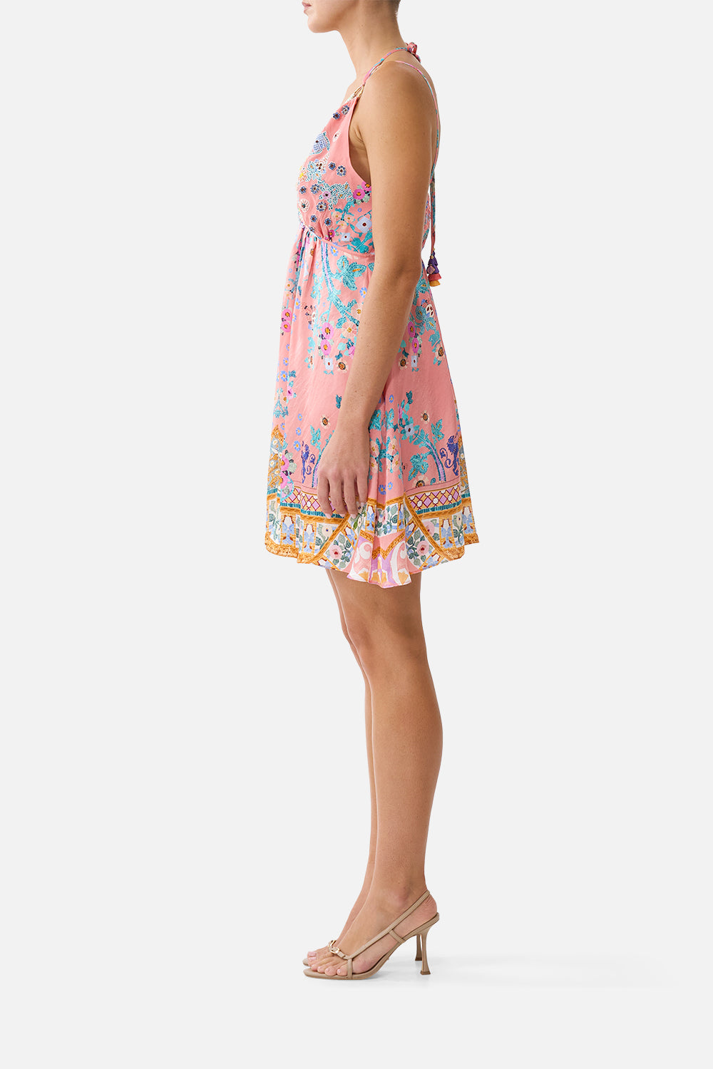 SHORT FLARED DRESS WITH HARDWARE HOWDY GAUDI