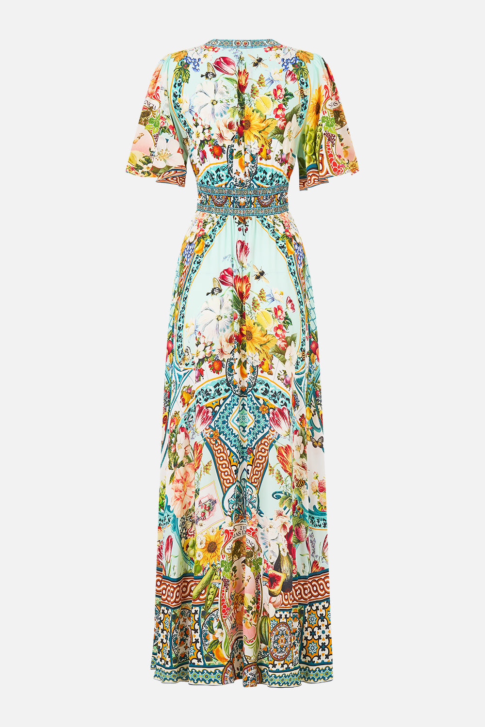 SHAPED WAISTBAND DRESS WITH FLUTTER SLEEVES MAGIC OF THE MERCADO