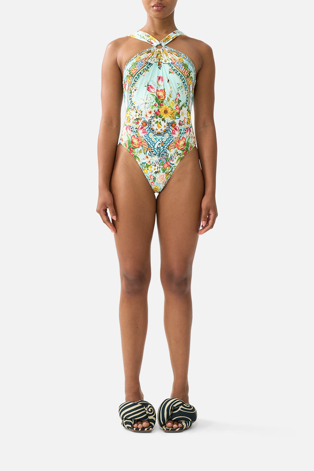 DIAMOND NECK THICK STRAP ONE PIECE W RINGS MAGIC OF THE MERCADO
