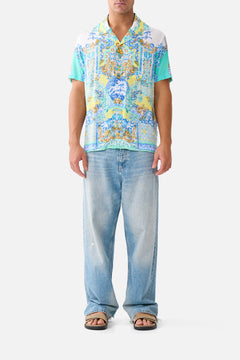 SHORT SLEEVE CAMP COLLARED SHIRT DIAL UP THE TILES