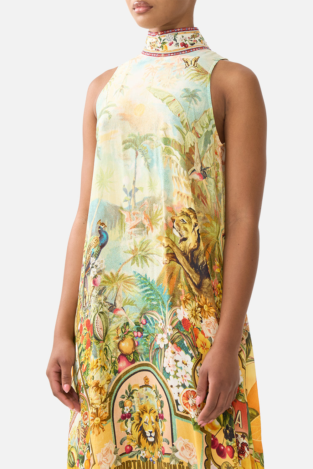 HIGH NECK DRESS WITH BACK NECK TIE VA VA VINTAGE