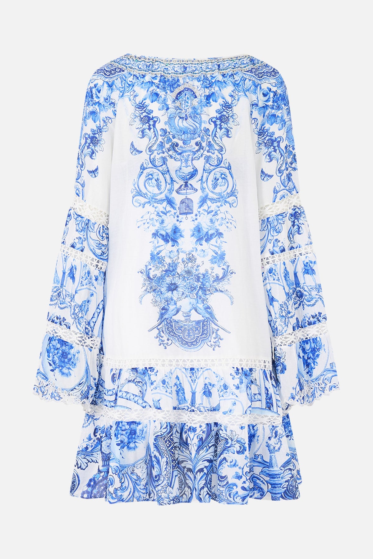 A-LINE GATHERED PANEL DRESS CERAMIC PANORAMIC