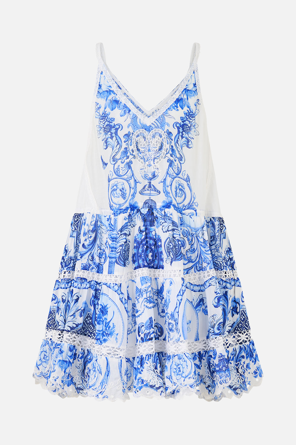 GATHER WAIST SHORT DRESS CERAMIC PANORAMIC