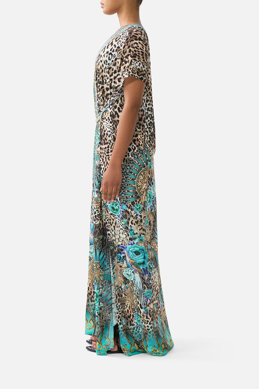 FRONT SPLIT BEACH MAXI DRESS W CHAIN FLAMENCO EUPHORIA