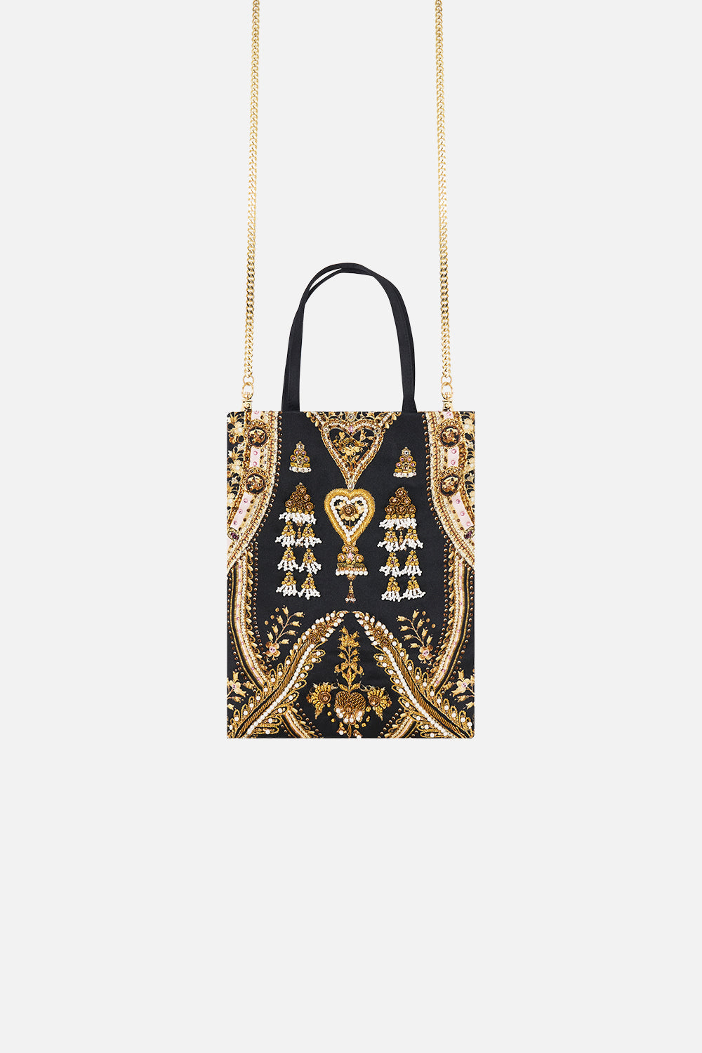 EMBELLISHED MINI TOTE WITH CHAIN STRAP TAURUS RISING