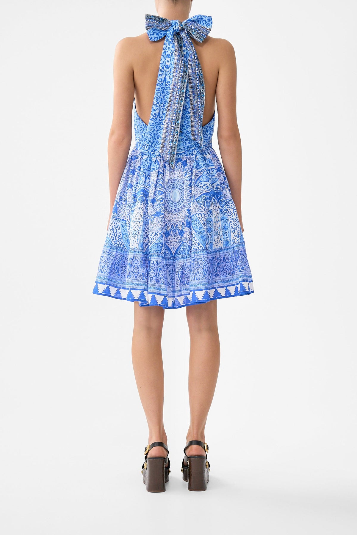 RUFFLE HEM HALTER SHORT DRESS THE BOSPHOROUS