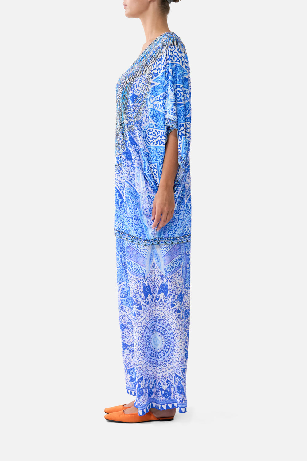 The CAMILLA BAT SLEEVE DRESS THE BOSPHOROUS in our  print.