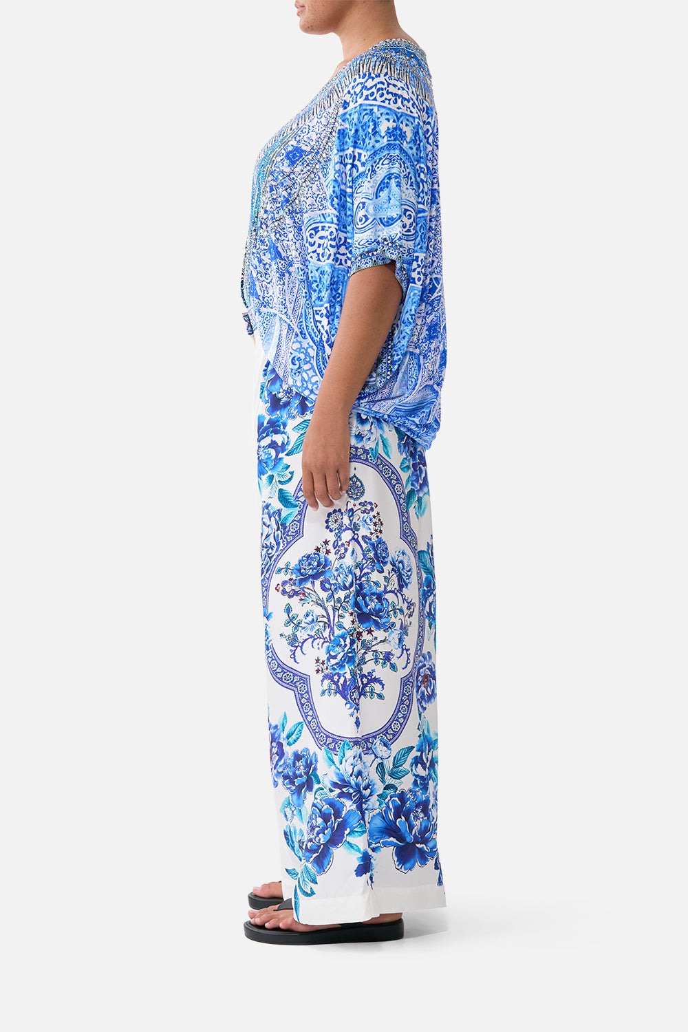 The CAMILLA BAT SLEEVE DRESS THE BOSPHOROUS in our  print.