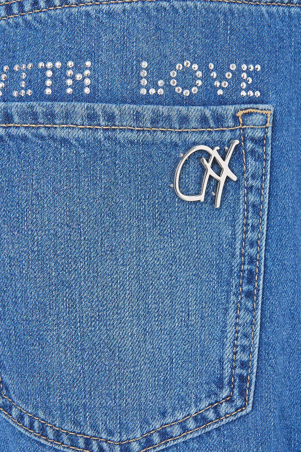 The CAMILLA wide leg cargo jean in Denim.