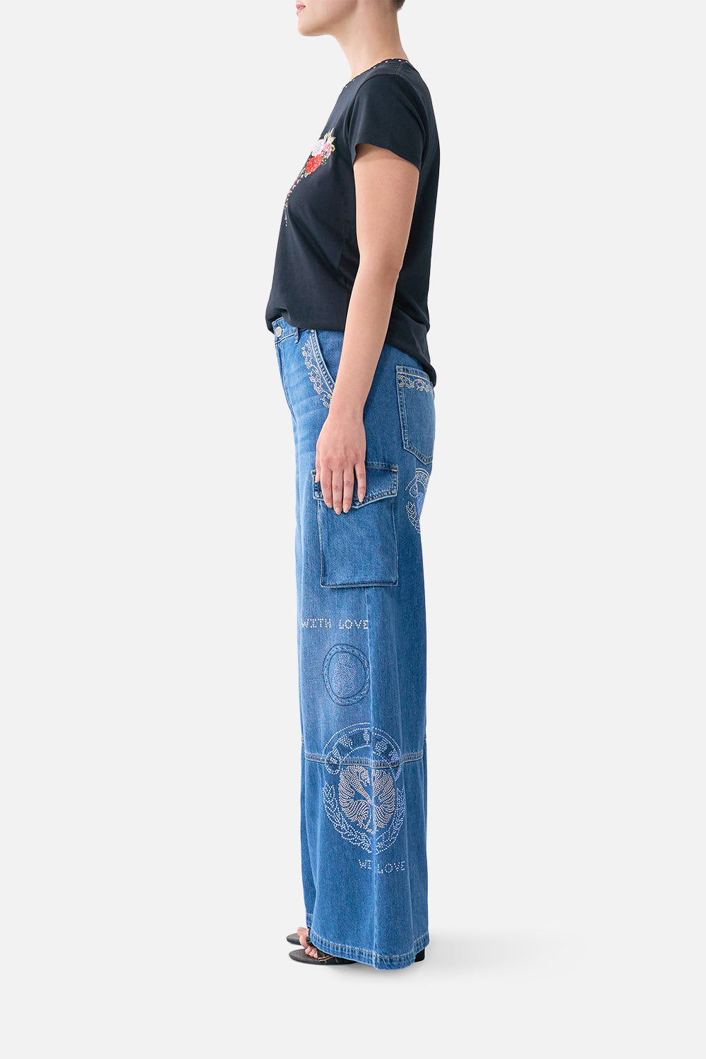 WIDE LEG CARGO JEAN DENIM