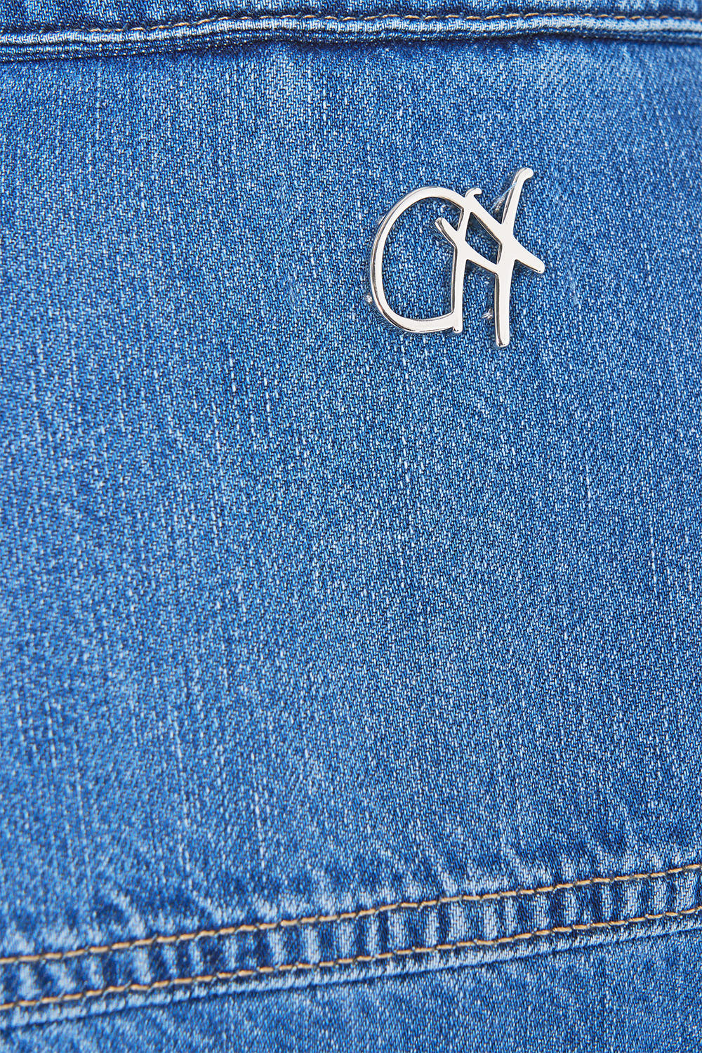 The CAMILLA ALIKA HIGH NECK JACKET DENIM in our  print.
