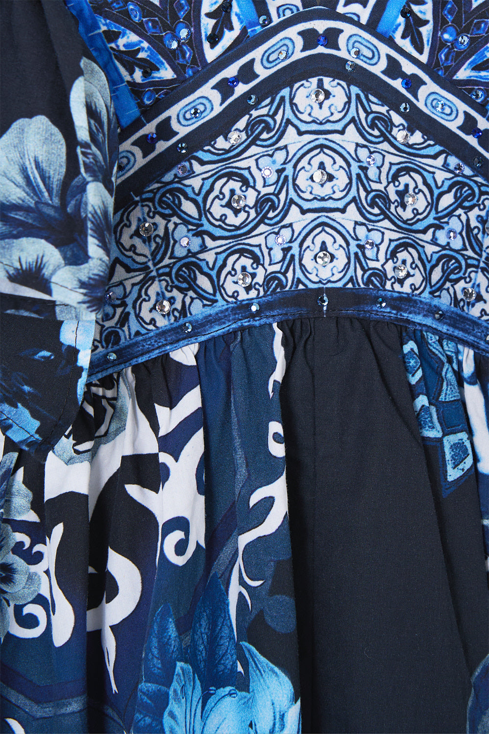 DOUBLE FRILL SLEEVE MIDI DRESS A TILED WONDERLAND