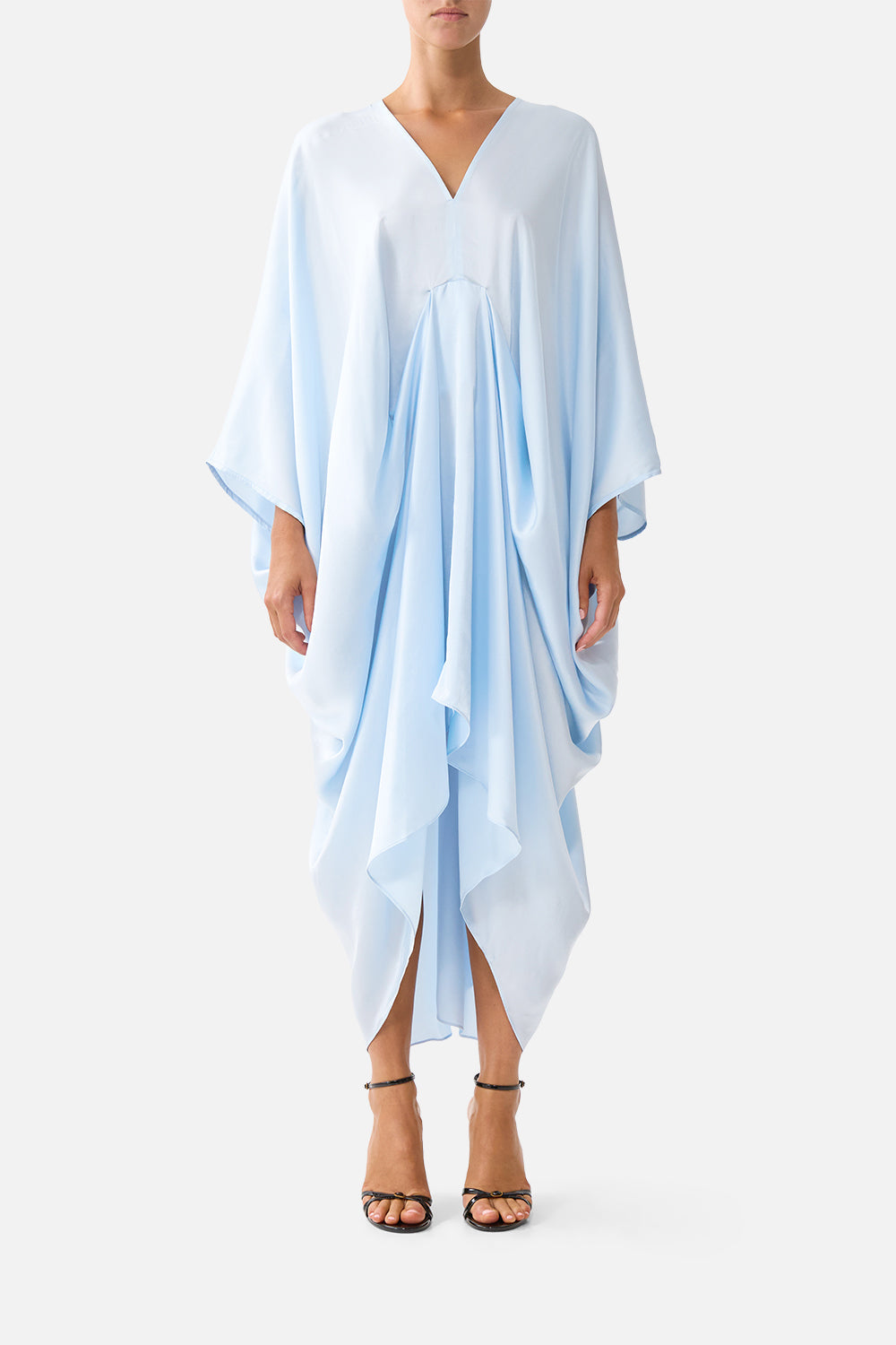 The CAMILLA DRAPE FRONT V NECK KAFTAN THE HUM OF THE ALHAMBRA in our THE HUM OF THE ALHAMBRA print.