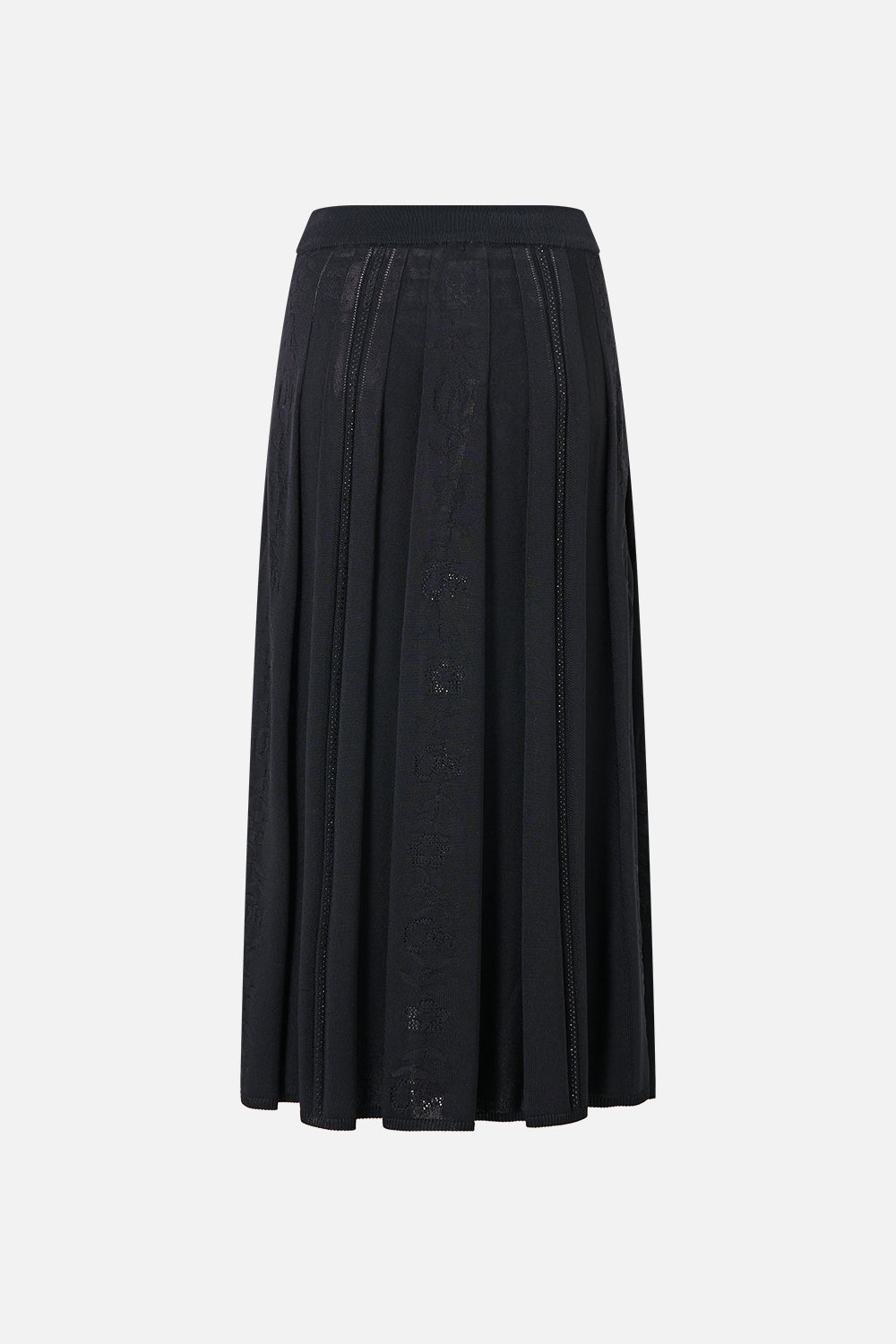 The CAMILLA PLEATED KNIT SKIRT FLAMENCO FOLKLORE in our  print.