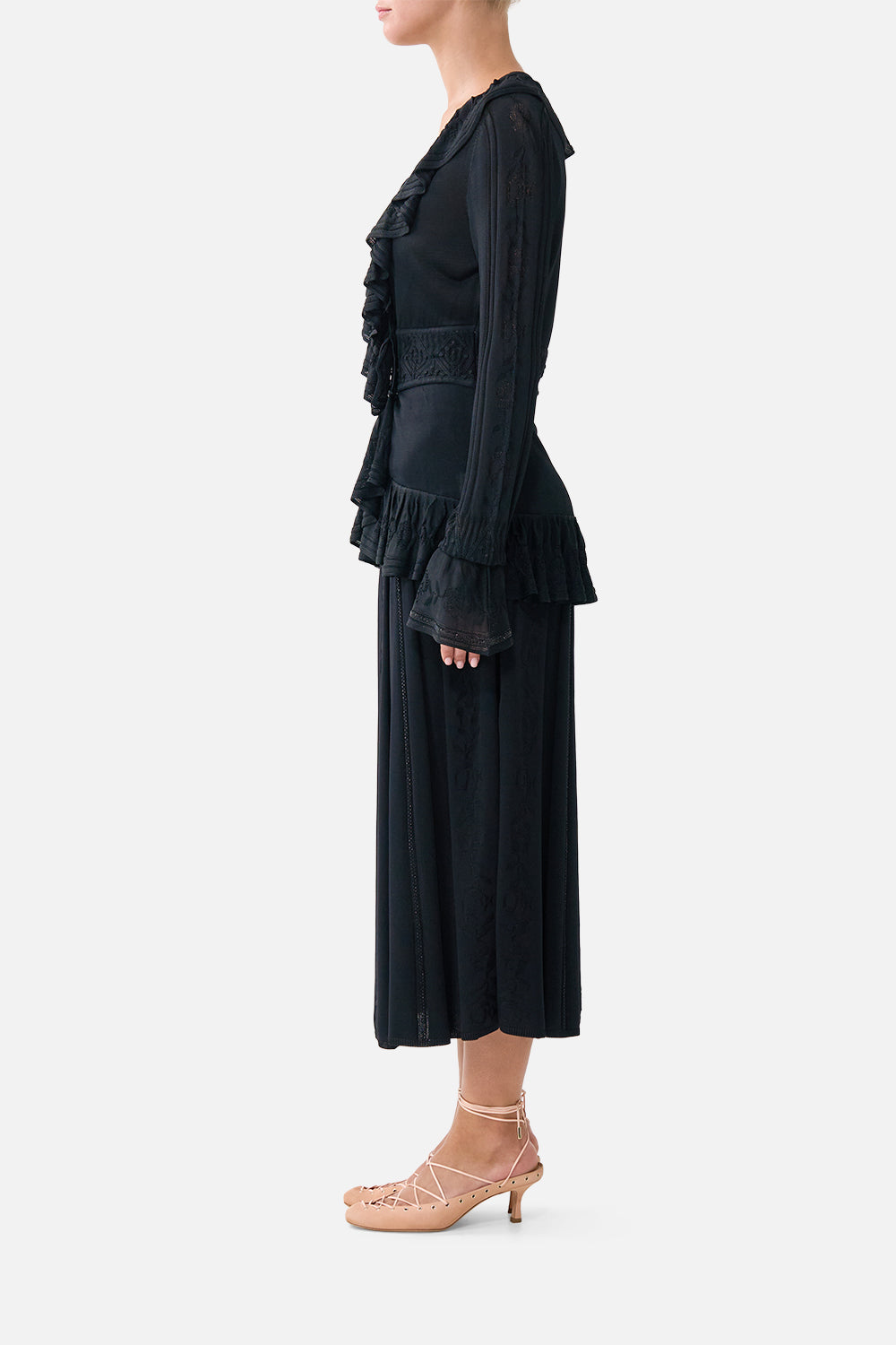 The CAMILLA PLEATED KNIT SKIRT FLAMENCO FOLKLORE in our  print.