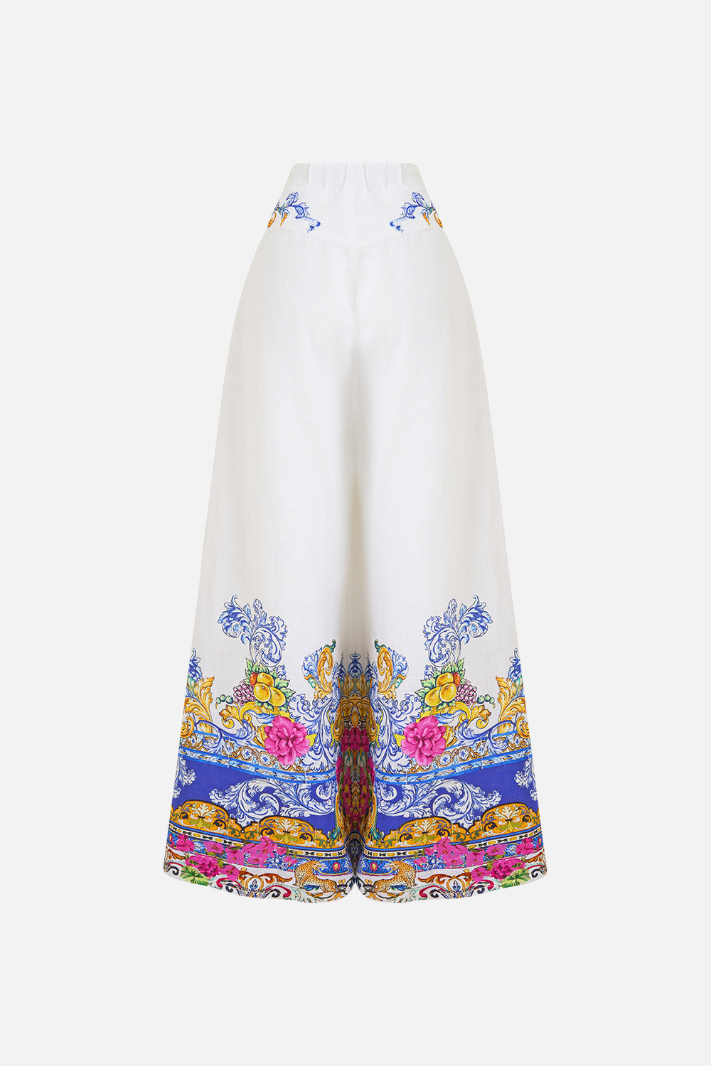 The CAMILLA corset waist wide leg pant in our print Milla in Sevilla.