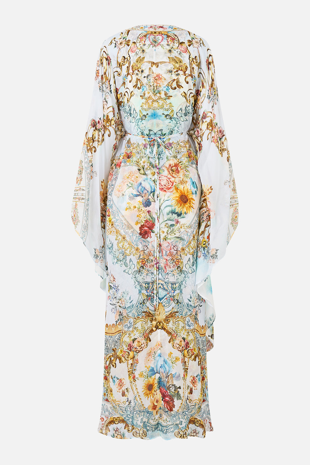 The CAMILLA long kaftan with waist detail in our print Seville Sweetheart.